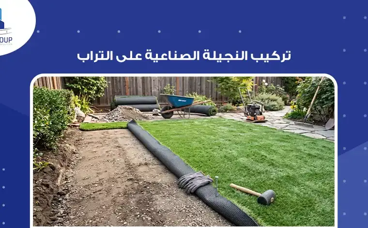 تركيب النجيلة الصناعية على التراب
