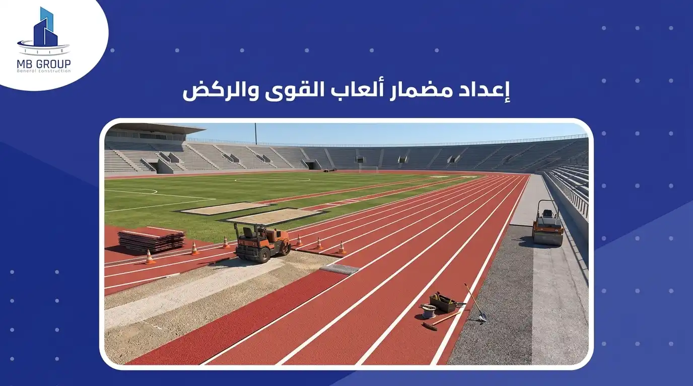 تجهيز مضمار العاب القوى والجري