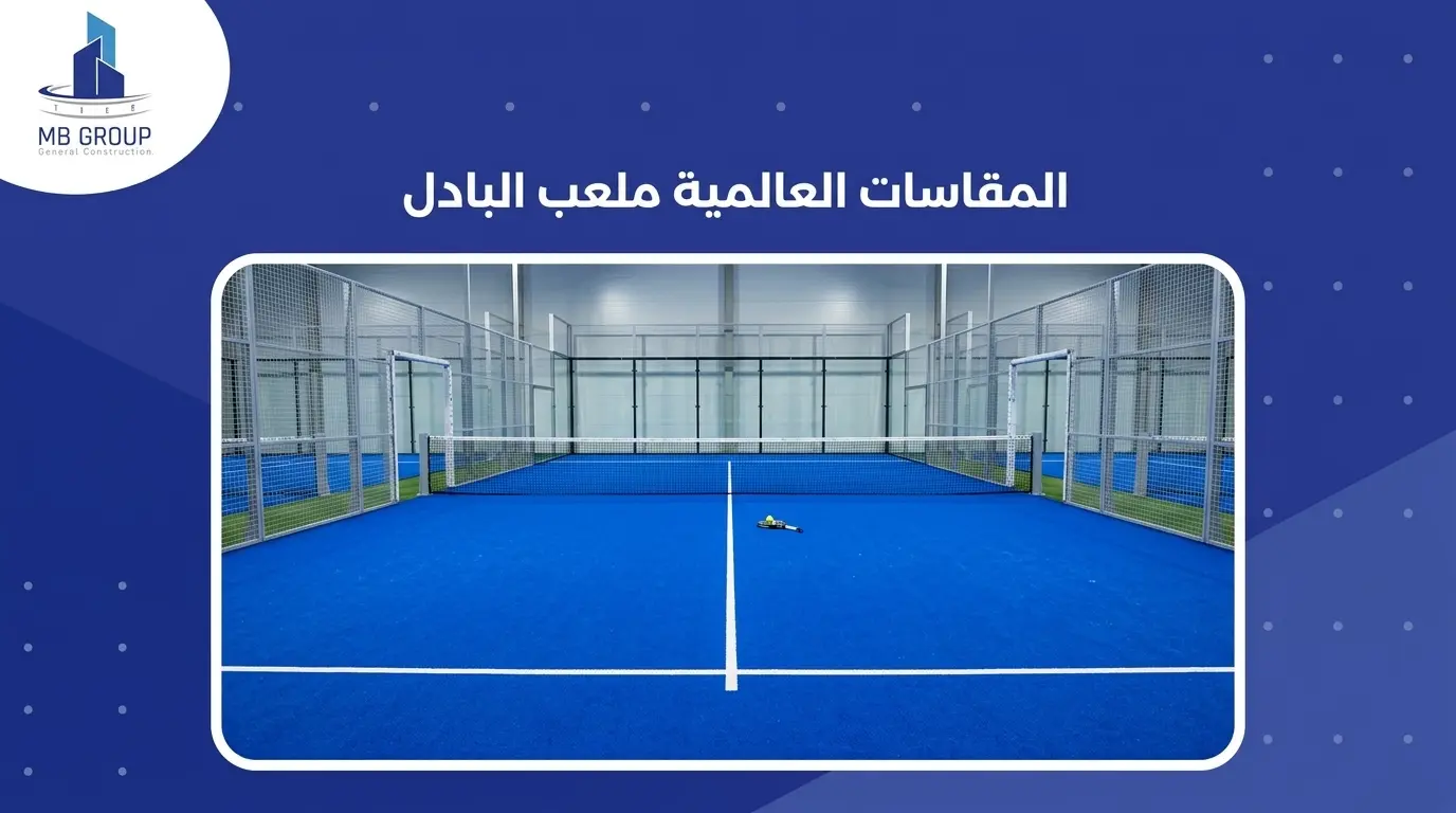 المقاسات العالمية ملعب البادل