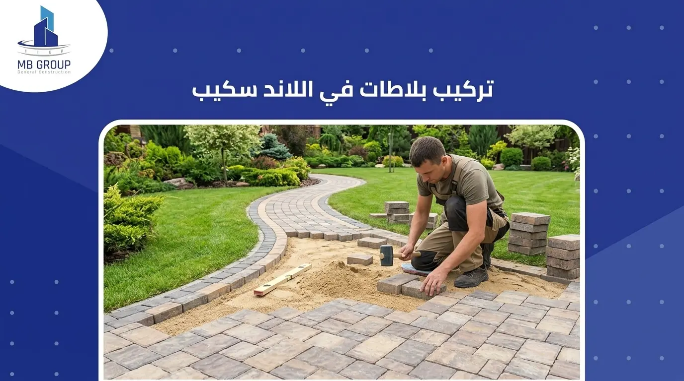 تركيب بلاطات في اللاند سكيب