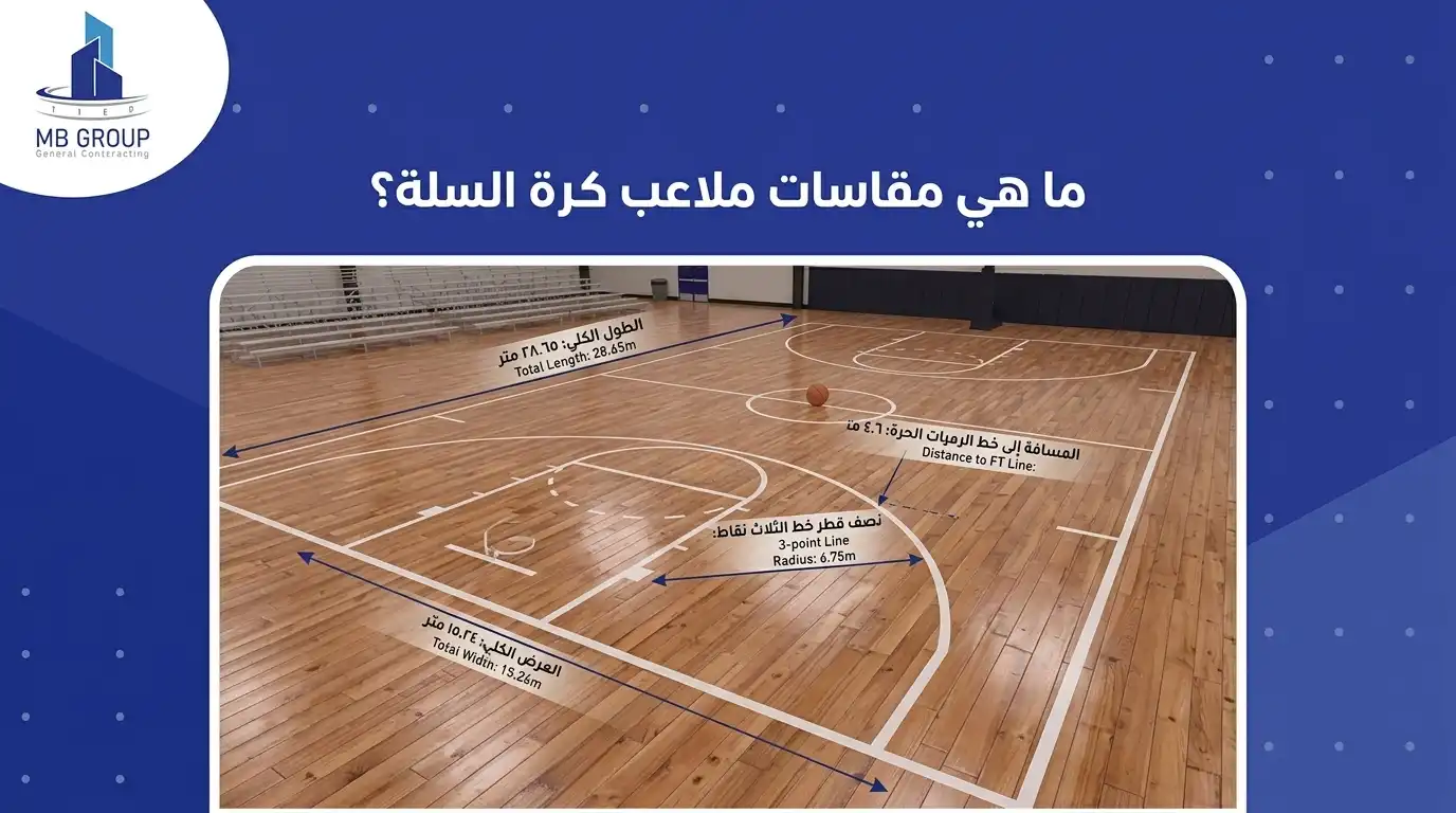 ما هي مقاسات ملاعب كرة السلة؟