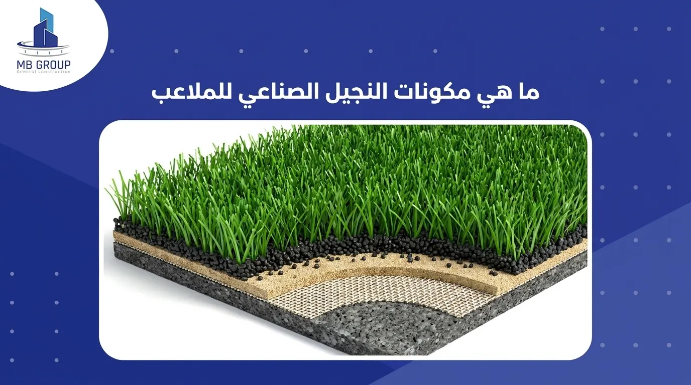 ما هي مكونات النجيل الصناعي للملاعب
