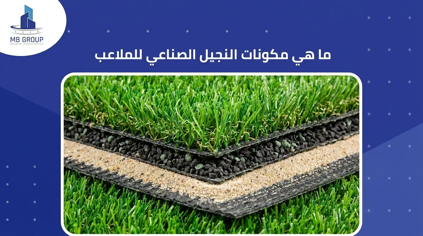 ما هي مكونات النجيل الصناعي للملاعب